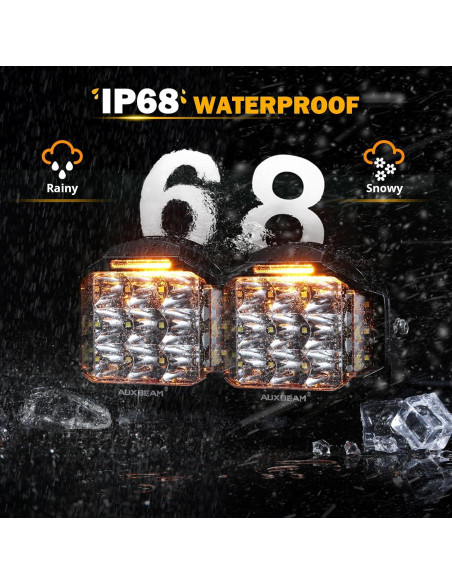 Luz Pod LED Auxbeam 5" 168W DRL Ámbar IP68 16440LM