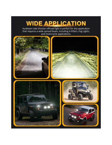 Luz Pod LED Auxbeam 5" 168W DRL Ámbar IP68 16440LM