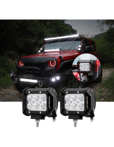 Barra de luz LED Auxbeam 4" 18W 1800lm IP67 - Paquete de 2