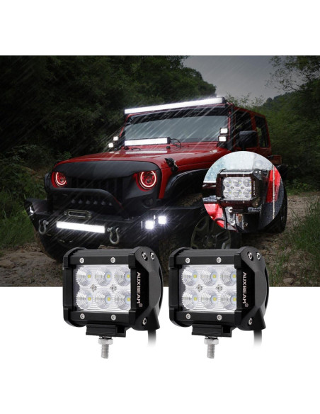 Barra de luz LED Auxbeam 4" 18W 1800lm IP67 - Paquete de 2