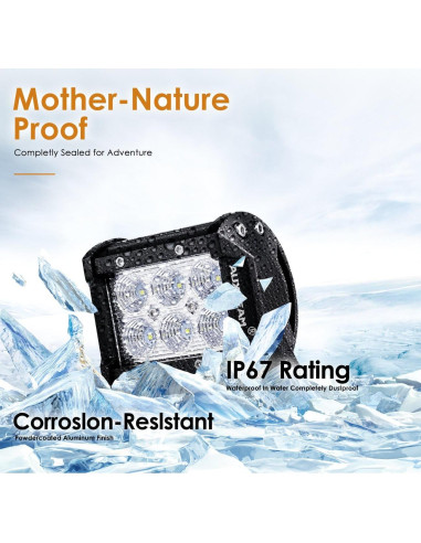 Barra de luz LED Auxbeam 4" 18W 1800lm IP67 - Paquete de 2