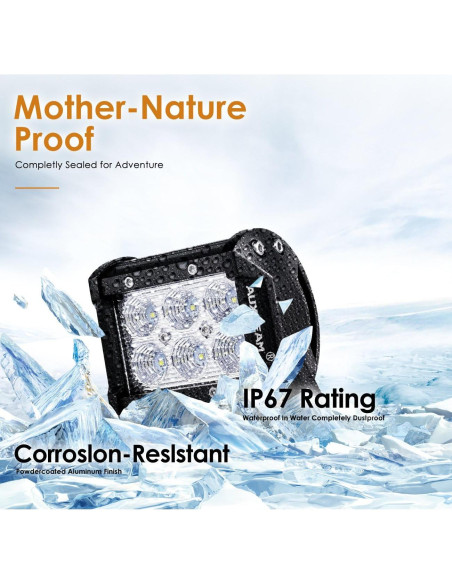 Barra de luz LED Auxbeam 4" 18W 1800lm IP67 - Paquete de 2