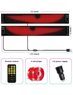 Ojos LED Programables Sulmeyhub 59.6cm para Carro USB 2