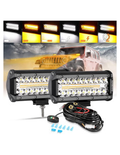 Barra de Luz LED Auxbeam 7 Pulgadas 300W 6 Modos Estroboscópicos