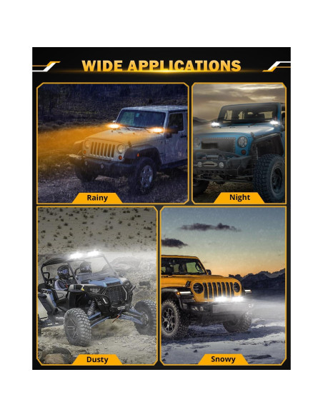 Barra de Luz LED Auxbeam 7 Pulgadas 300W 6 Modos Estroboscópicos