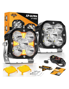 Luces LED Auxbeam 4.5" 128W con DRL Ámbar para Offroad