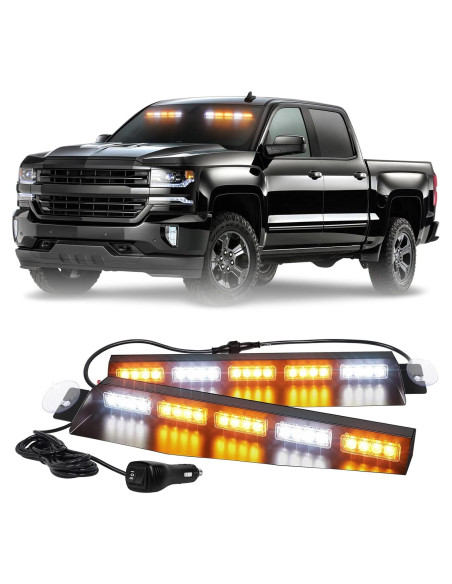 Luces Estroboscópicas de Emergencia XRIDONSEN 40 LED Ámbar/Blanco