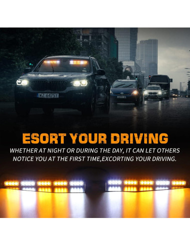 Luces Estroboscópicas de Emergencia XRIDONSEN 40 LED Ámbar/Blanco