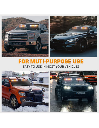 Luces Estroboscópicas de Emergencia XRIDONSEN 40 LED Ámbar/Blanco