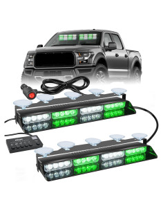 Luces Strobe de Emergencia Nilight 32 LEDs Verde y Blanco