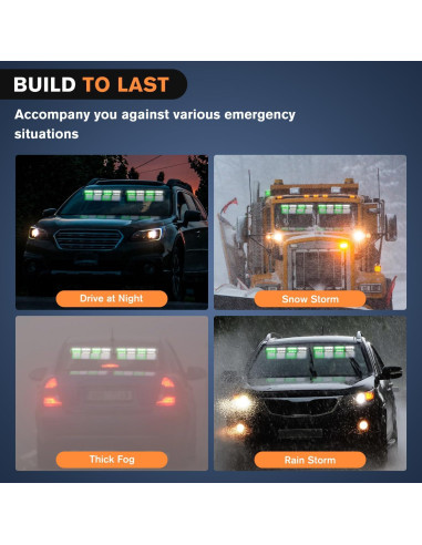 Luces Strobe de Emergencia Nilight 32 LEDs Verde y Blanco