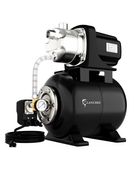 Bomba de Pozo Superficial Lanchez 1.6HP con Tanque 18.93L
