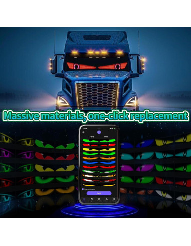 2 Pcs Ojos LED Demonio GOTUS 58.42x12.7cm Programables