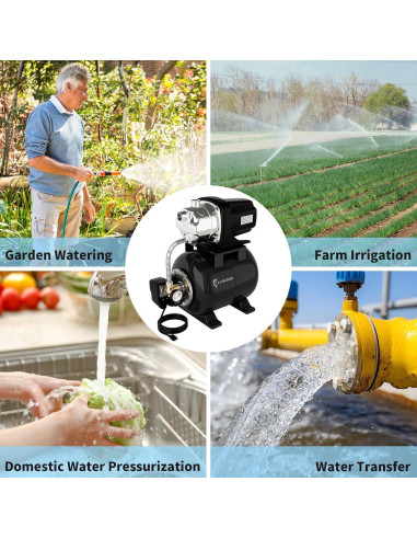 Bomba de Pozo Superficial Lanchez 1.6HP con Tanque 18.93L