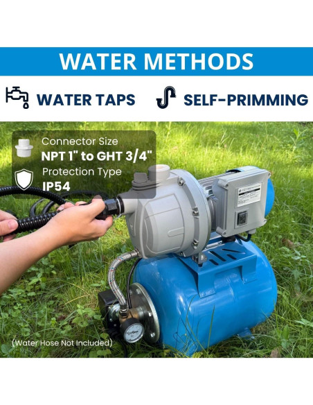 Bomba de Pozo Superficial FOTING 1.5HP con Tanque 5 Gal