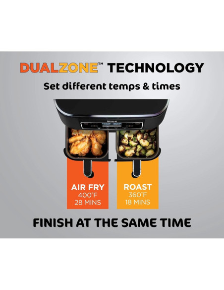 Freidora de Aire Ninja Foodi 4 en 1 DualZone 8 Cuartos