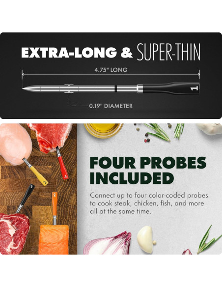 Termómetro de Carne Inalámbrico CHEF iQ CQ60 - 4 Sondas