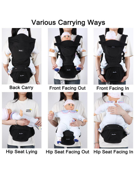 Portabebés ergonómico Kinzino 6 en 1 para 3.2-20.4 kg