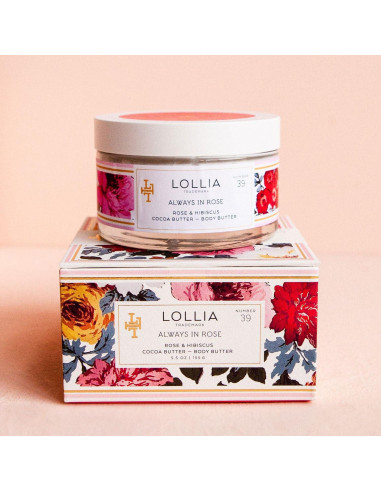 Manteca Corporal Lollia Siempre en Rosa 155 g - Hidratante Floral