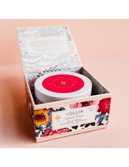 Manteca Corporal Lollia Siempre en Rosa 155 g - Hidratante Floral