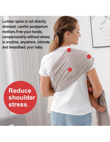 Portabebés de Anillo Doble Vrbabies Algodón Lino Gris Claro