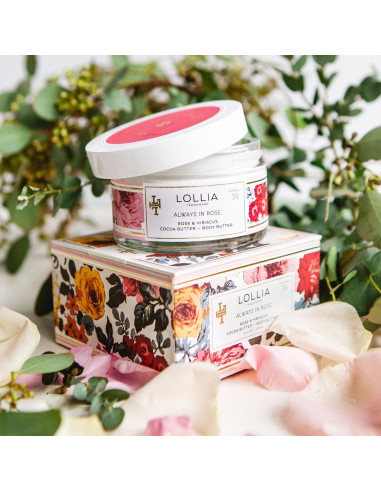 Manteca Corporal Lollia Siempre en Rosa 155 g - Hidratante Floral