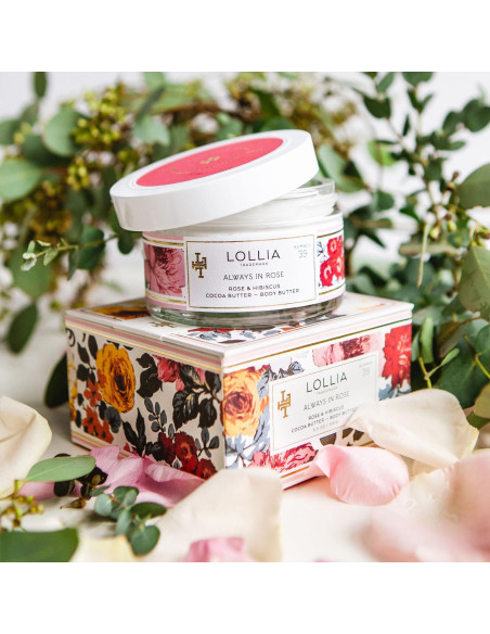 Manteca Corporal Lollia Siempre en Rosa 155 g - Hidratante Floral