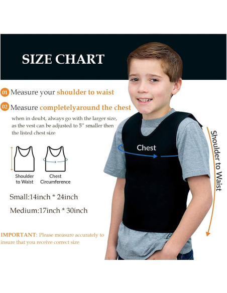 Chaleco de Compresión Sensorial TOPARCHERY Mediano Negro