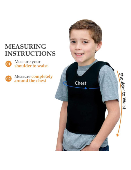 Chaleco de Compresión Sensorial TOPARCHERY Mediano Negro