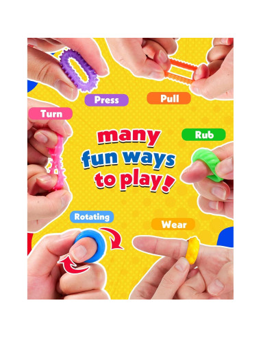 KLT Juguetes Antiestrés 100pcs Anillos Sensoriales para Niños