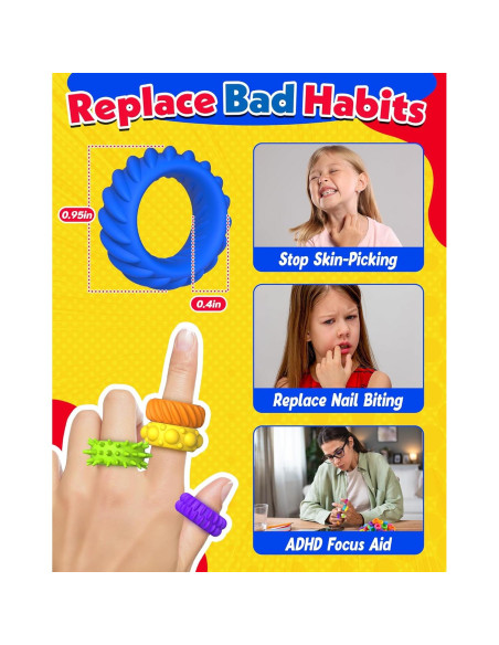 KLT Juguetes Antiestrés 100pcs Anillos Sensoriales para Niños