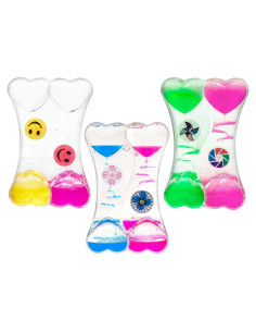 Temporizador Sensorial de Burbujas YANZHE Doble Corazón - Paquete de 3