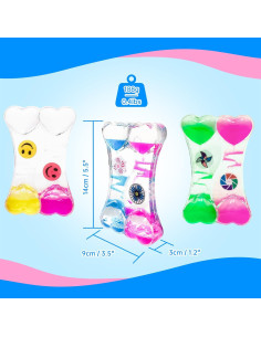 Temporizador Sensorial de Burbujas YANZHE Doble Corazón - Paquete de 3 2
