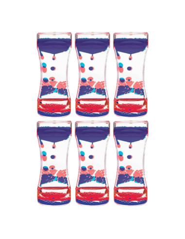 Burbujero de Movimiento Líquido Rojo y Azul - Paquete de 6