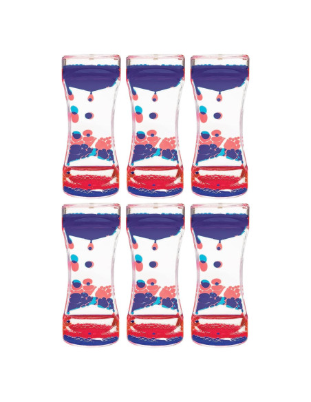 Burbujero de Movimiento Líquido Rojo y Azul - Paquete de 6