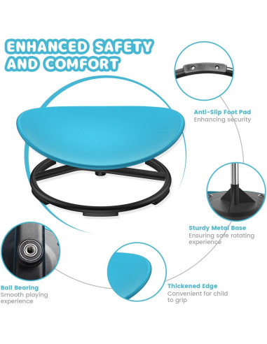 Silla Giratoria Sensorial PURUYE para Niños Azul - 100 kg