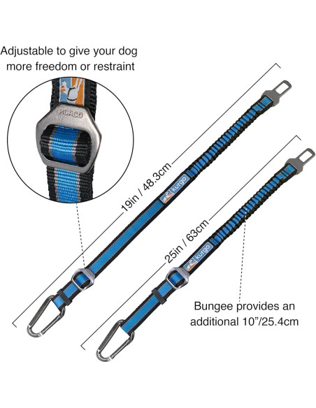Cinturón de Seguridad para Perros Kurgo Ajustable Azul 56-66 cm