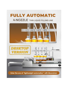 Máquina de Llenado Automático Moonshan 4 Boquillas 1-900ml 2