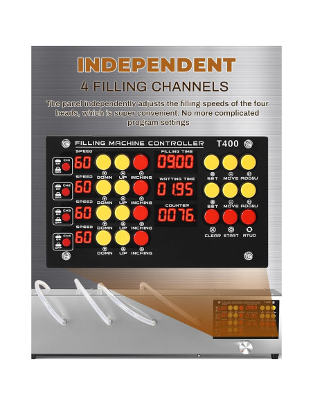 Máquina de Llenado Automático Moonshan 4 Boquillas 1-900ml