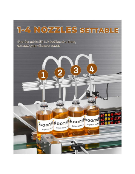 Máquina de Llenado Automático Moonshan 4 Boquillas 1-900ml