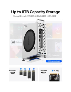 Soporte de Acero ORICO para Mac mini M4, Hub USB-C 5-en-1 2