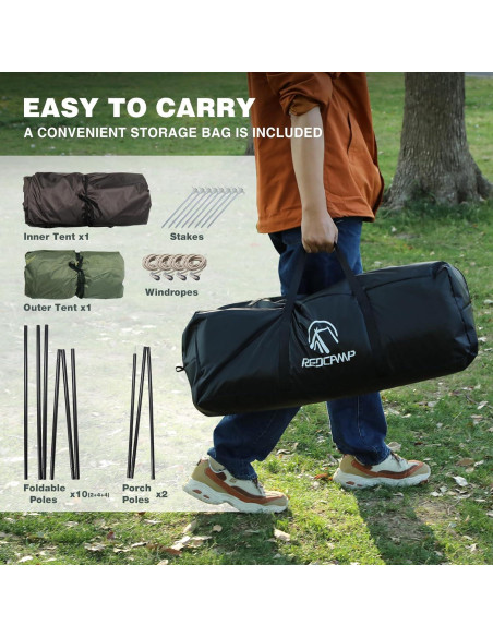 Carpa REDCAMP para 6 Personas Impermeable y Ventilada