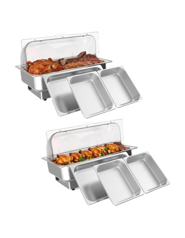 Juego de Platos Calentadores Eléctricos Buffet GarveeHome 2 Paquete