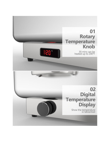 Juego de Platos Calentadores Eléctricos Buffet GarveeHome 2 Paquete