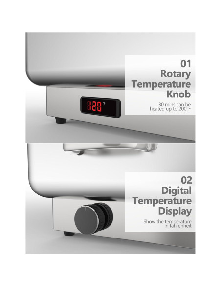 Juego de Platos Calentadores Eléctricos Buffet GarveeHome 2 Paquete