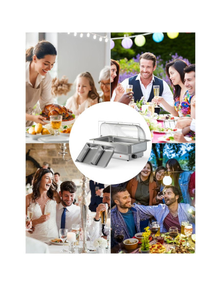 Juego de Platos Calentadores Eléctricos Buffet GarveeHome 2 Paquete