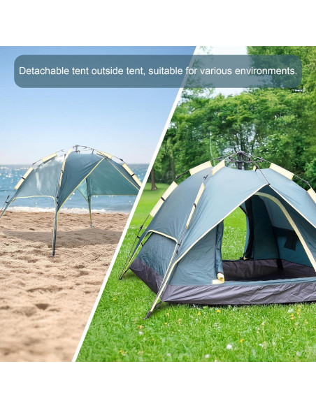 Carpa Automática XL para 3 Personas Impermeable Verde Militar