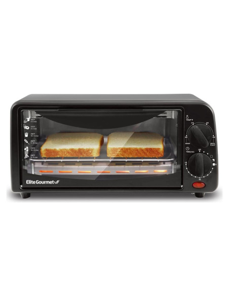 Horno Tostador Elite Gourmet 2 Rebanadas Eléctrico