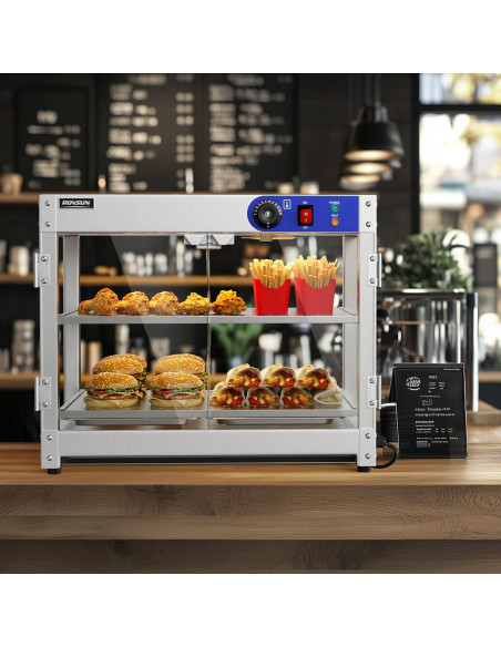 Calentador de Comida ROVSUN 800W 2 Niveles Acero Inoxidable