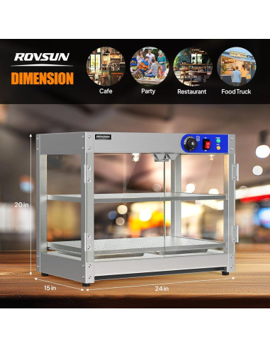 Calentador de Comida ROVSUN 800W 2 Niveles Acero Inoxidable